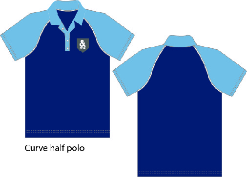 KNTC Kids School Uniforms Curve Half Polo